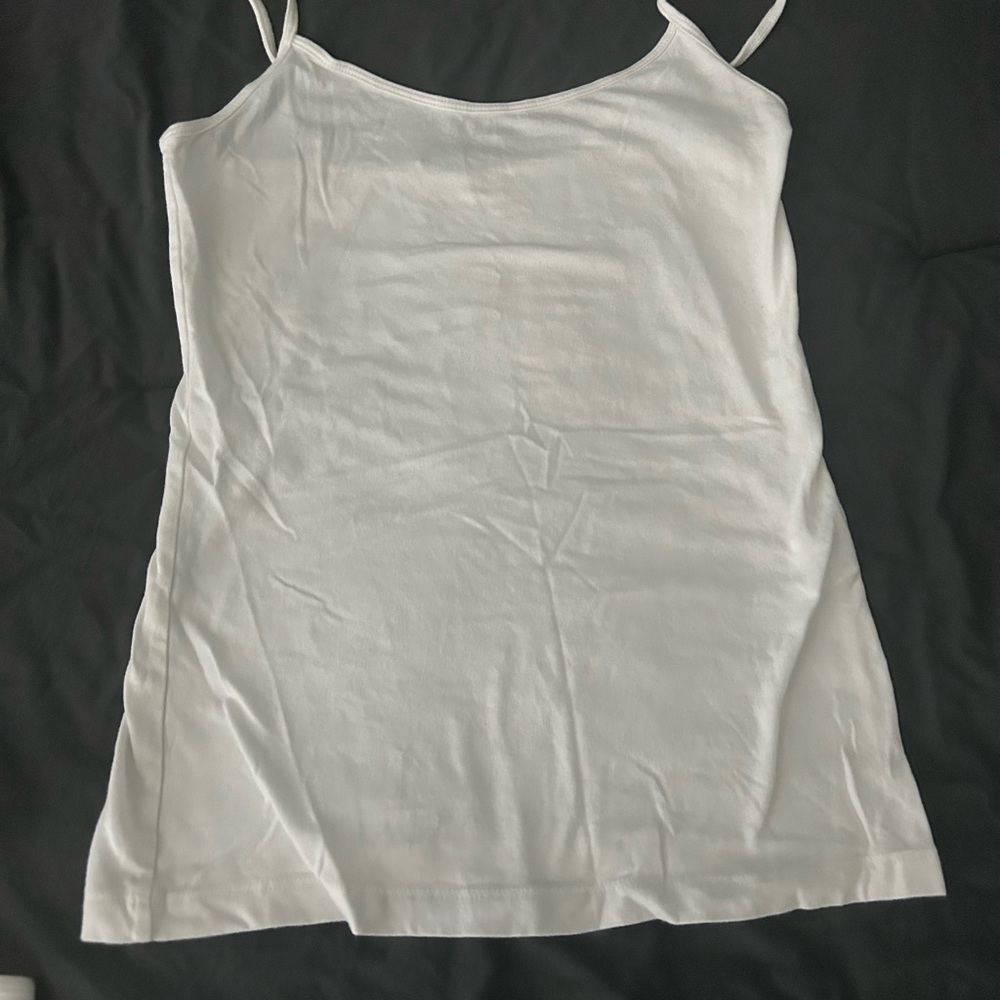White Cotton Spaghetti Strap Tank Tops - Lot of 6. New without tags - Picture 2 of 4